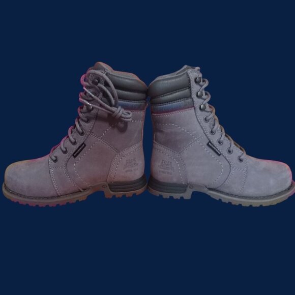 Caterpillar Womens Echo Steel Toe Work Boots Leather Upper Gray Sz 5,5 - Picture 8 of 16
